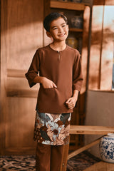 The Hariri 3/4 Sleeve Kurta - Milk Chocolate