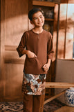 The Hariri 3/4 Sleeve Kurta - Milk Chocolate