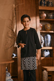 The Hariri 3/4 Sleeve Kurta - Black