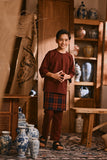 The Hariri 3/4 Sleeve Kurta - Royal Burgundy