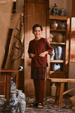 The Hariri 3/4 Sleeve Kurta - Royal Burgundy