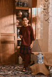 The Hariri 3/4 Sleeve Kurta - Royal Burgundy