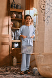 The Hariri 3/4 Sleeve Kurta - Clean Blue