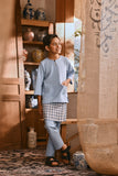 The Hariri 3/4 Sleeve Kurta - Clean Blue