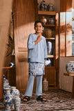 The Hariri 3/4 Sleeve Kurta - Clean Blue