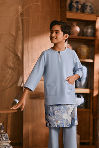 The Hariri 3/4 Sleeve Kurta - Clean Blue