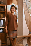 The Hariri 3/4 Sleeve Kurta - Milk Chocolate