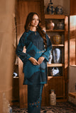 The Hariri Women Pesak Kurung Top - Teal Oasis