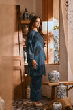 The Hariri Women Pesak Kurung Top - Teal Oasis