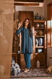 The Hariri Women Neo Kurung Top - Teal Borneo