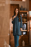 The Hariri Women Neo Kurung Top - Teal Borneo