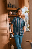 The Hariri Batik Shirt - Teal Borneo