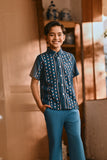 The Hariri Batik Shirt - Teal Borneo