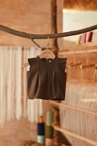 The Asal Kita Babies Kurung Pleats Top - Dark Olive