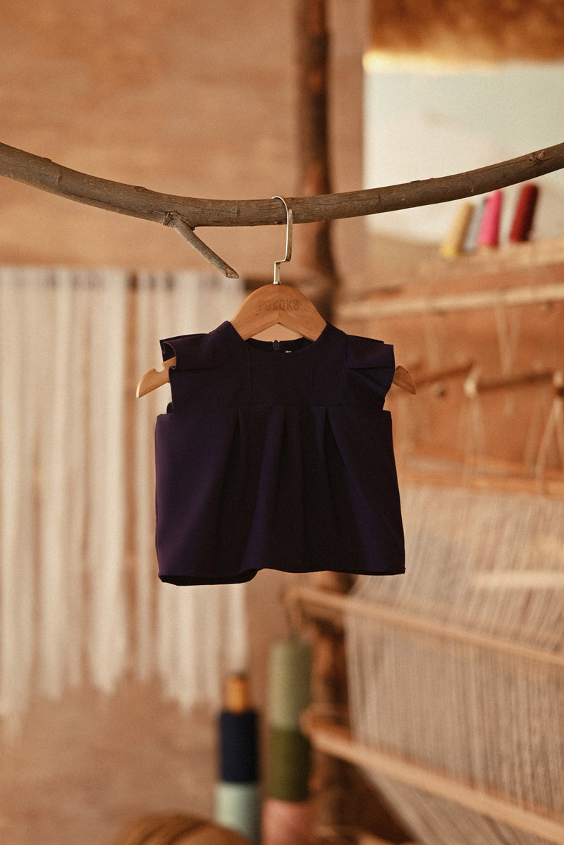 The Asal Kita Babies Kurung Pleats Top - Royal Purple