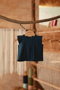 The Asal Kita Babies Kurung Pleats Top - Deep Teal