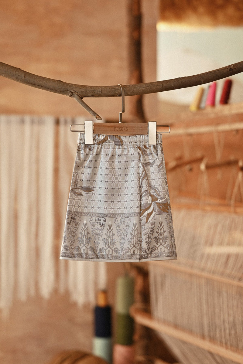The Asal Kita Babies Jacquard Skirt - Ash Bloom