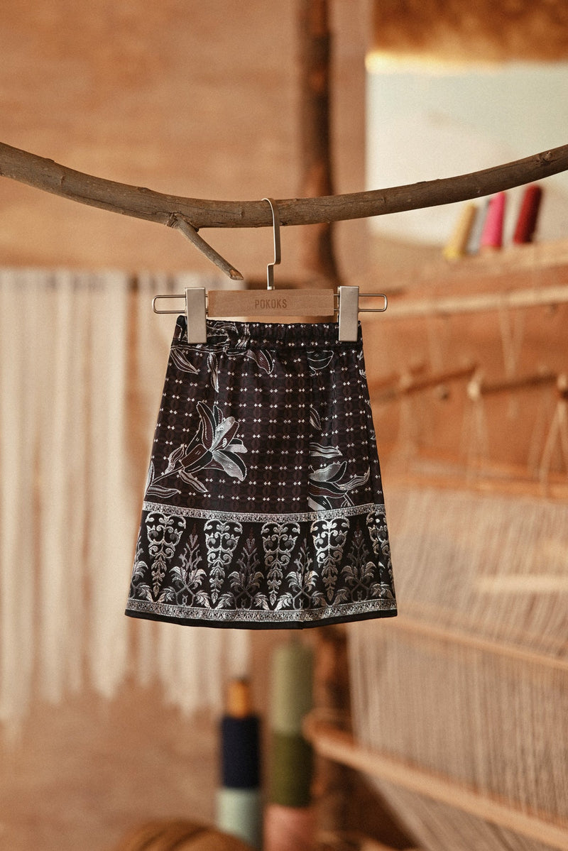 The Asal Kita Babies Jacquard Skirt - Chocolate Bloom