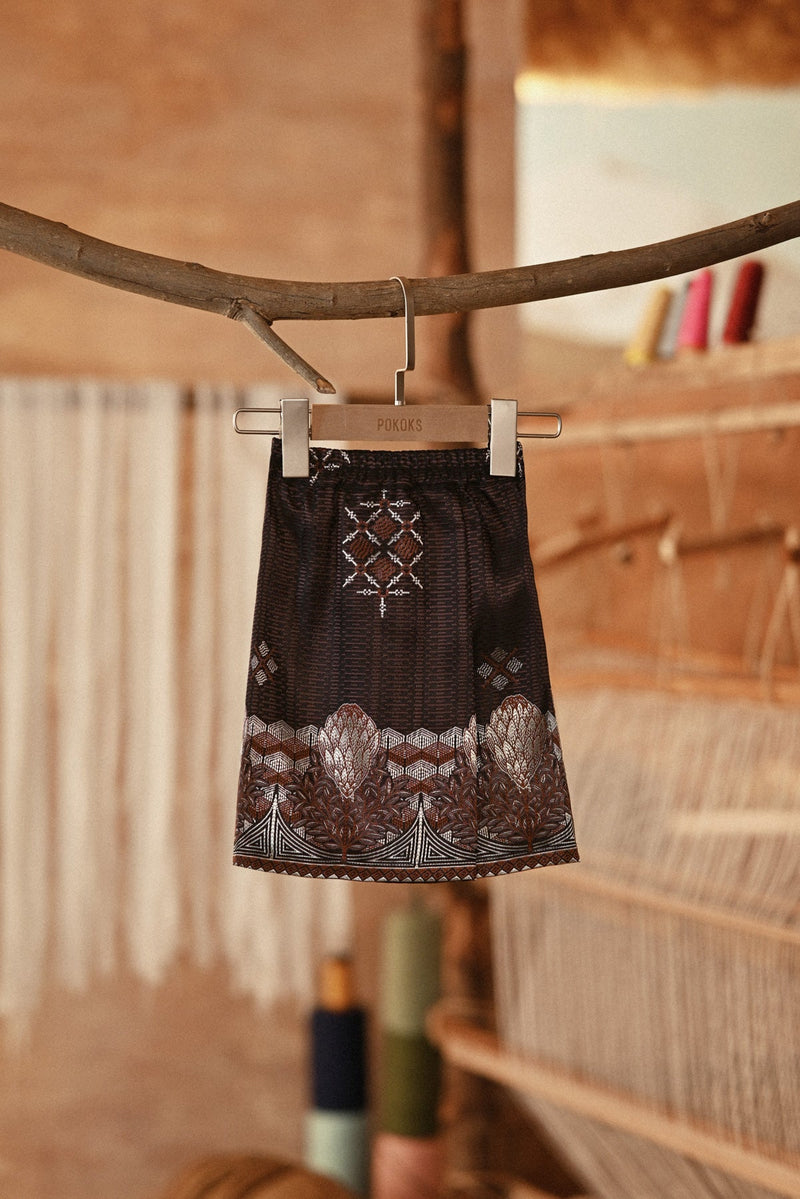 The Asal Kita Babies Jacquard Skirt - Rusty Aman