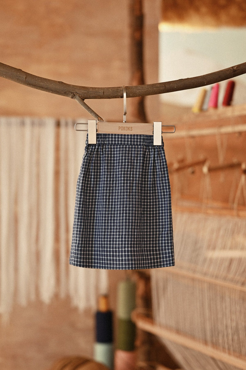 The Asal Kita Babies Back Pleated Skirt - Boxy Blue