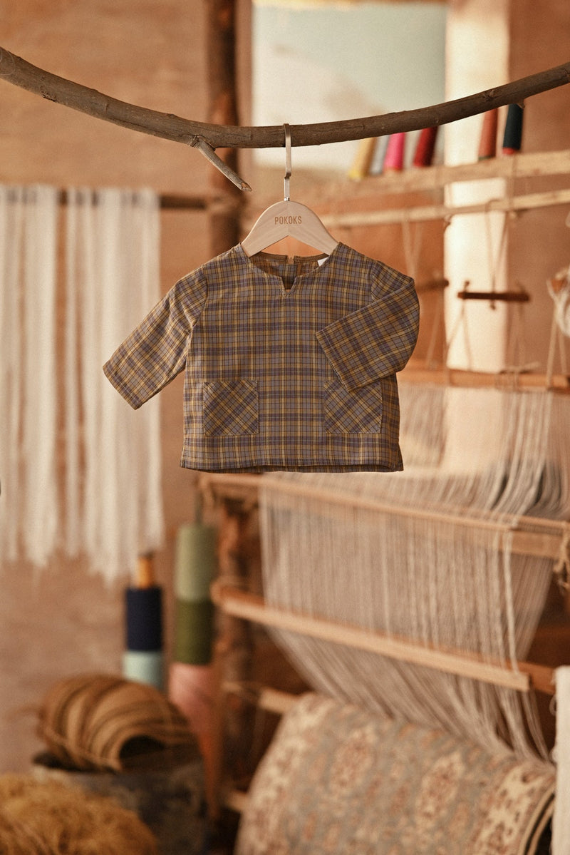 The Asal Kita Babies Kurta - Plummy Plaid