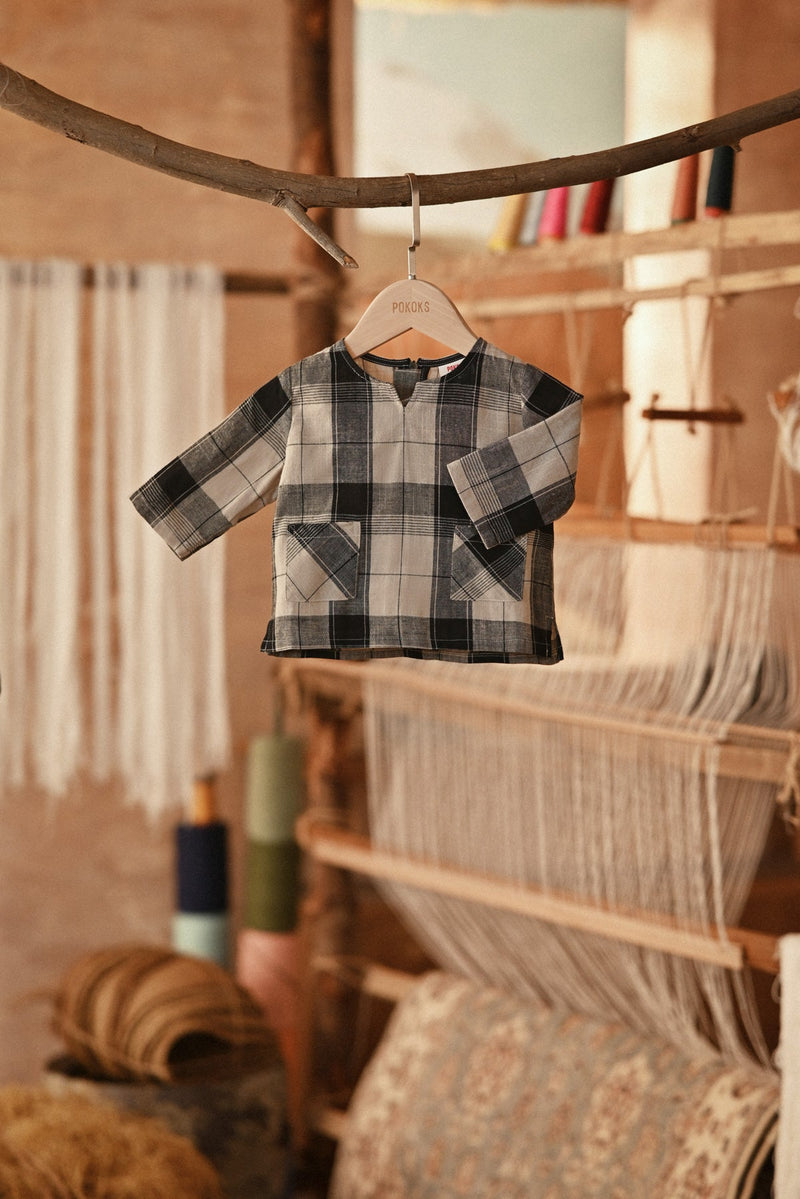 The Asal Kita Babies Kurta - Vintage Grid