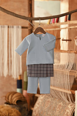 The Asal Kita Babies Baju Melayu Teluk Belanga - Blue Fog