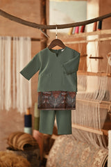 The Asal Kita Babies Baju Melayu Teluk Belanga - Sage Green