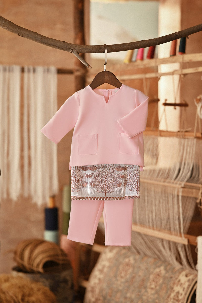 The Asal Kita Babies Baju Melayu Teluk Belanga - Coral Blush