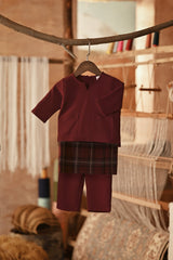 The Asal Kita Babies Baju Melayu Teluk Belanga - Royal Burgundy