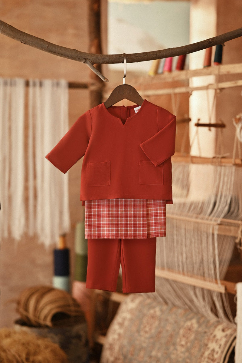 The Asal Kita Babies Baju Melayu Teluk Belanga - Spice Red