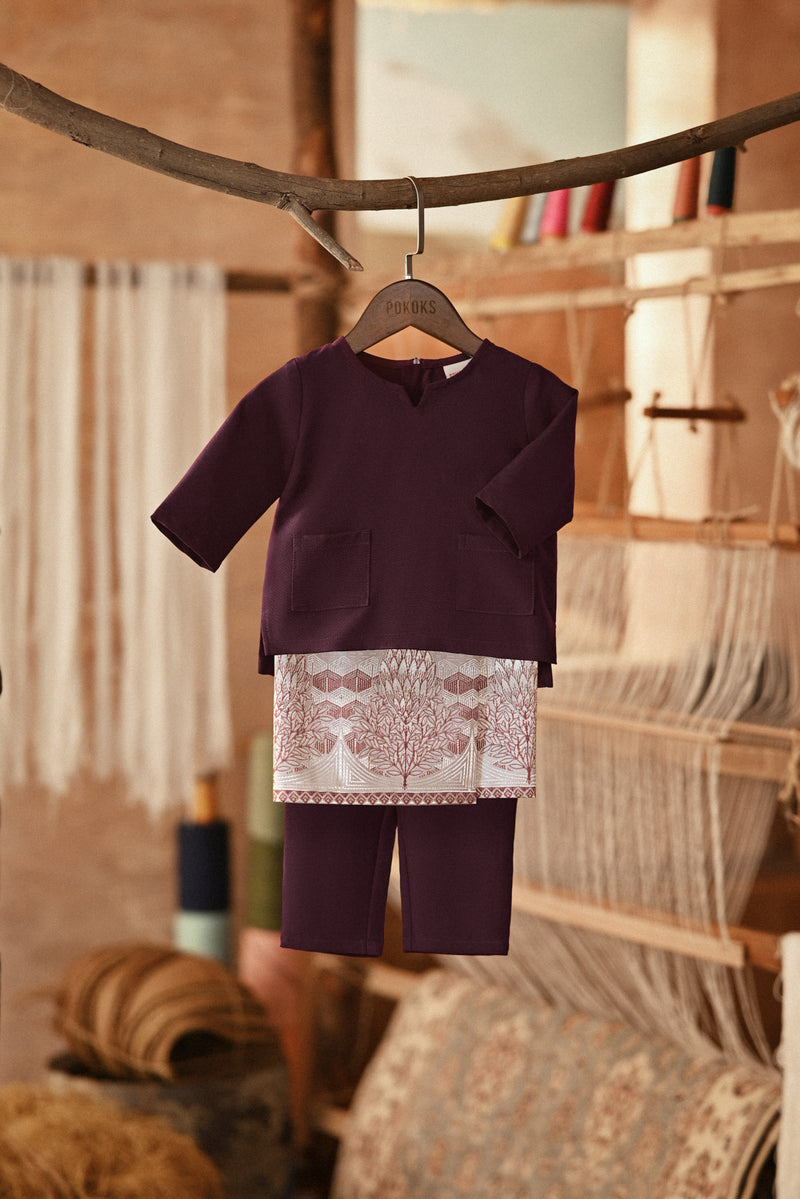 The Asal Kita Babies Baju Melayu Teluk Belanga - Purple Manggis