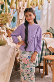 The Courtyard Side Tie Blouse - Violet Powder