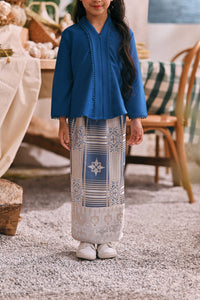 The Courtyard Jacquard Skirt - Sapphire Regal