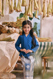 The Courtyard Kebaya Top - Classic Blue