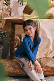 The Courtyard Kebaya Top - Classic Blue