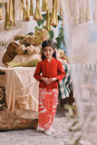 The Courtyard Kebaya Top - Chili Pepper