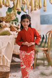 The Courtyard Kebaya Top - Chili Pepper