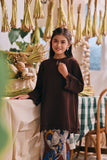 The Courtyard Layered Broderie Kurung Top - Dark Burgundy