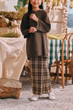 The Courtyard Folded Skirt - Sand Plaid