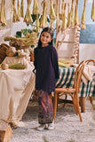 The Courtyard Layered Broderie Kurung Top - Royal Purple