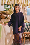 The Courtyard Layered Broderie Kurung Top - Royal Purple