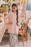 The Courtyard Layered Broderie Kurung Top - Creamy