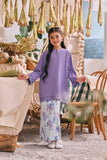The Courtyard Layered Broderie Kurung Top - Dusty Purple