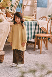 The Courtyard Layered Broderie Kurung Top - Champagne Yellow