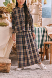 The Courtyard A-Line Skirt - Navy Plaid