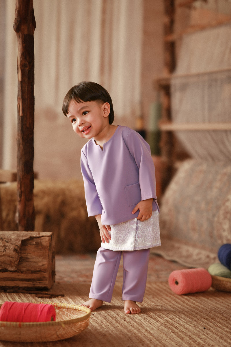 The Asal Kita Babies Baju Melayu Teluk Belanga - Violet Powder