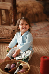 The Asal Kita Babies Embroidered Kebaya Top - Baby Blue