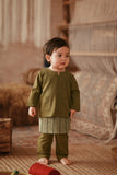 The Asal Kita Babies Baju Melayu Teluk Belanga - Green Olive