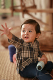 The Asal Kita Babies Kurta - Blue Tartan